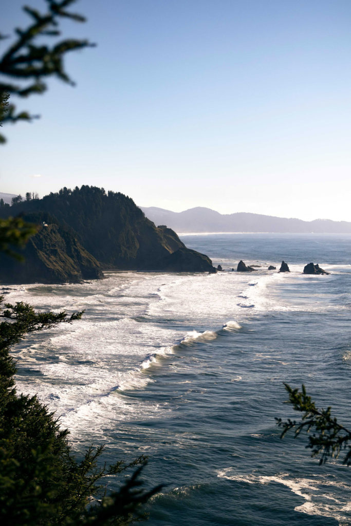 A scenic view of the Oregon coastline.