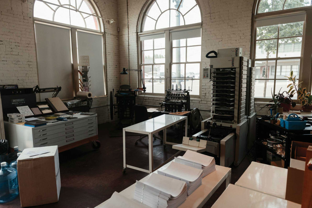 Print processing section of the print studio.